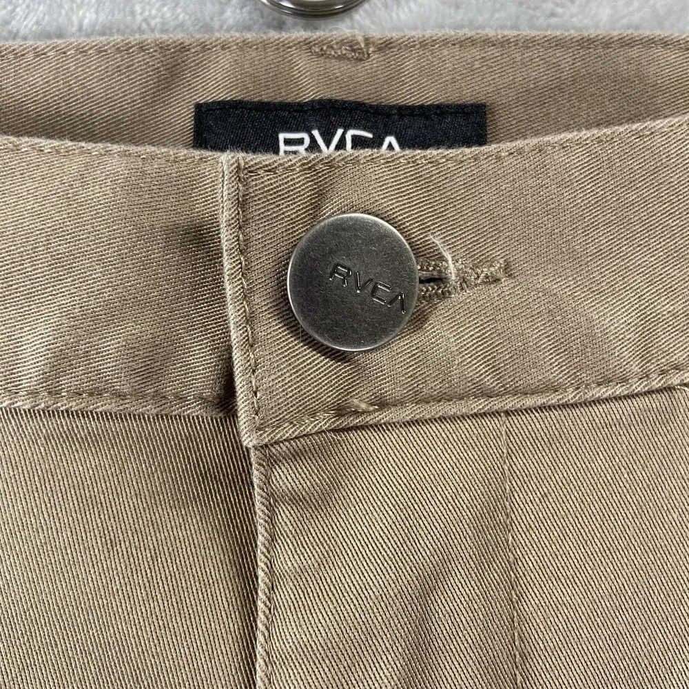 RVCA Pants men's 31x31 Chino Week-End Fit Classic Brown Flat Front Stretch Skate